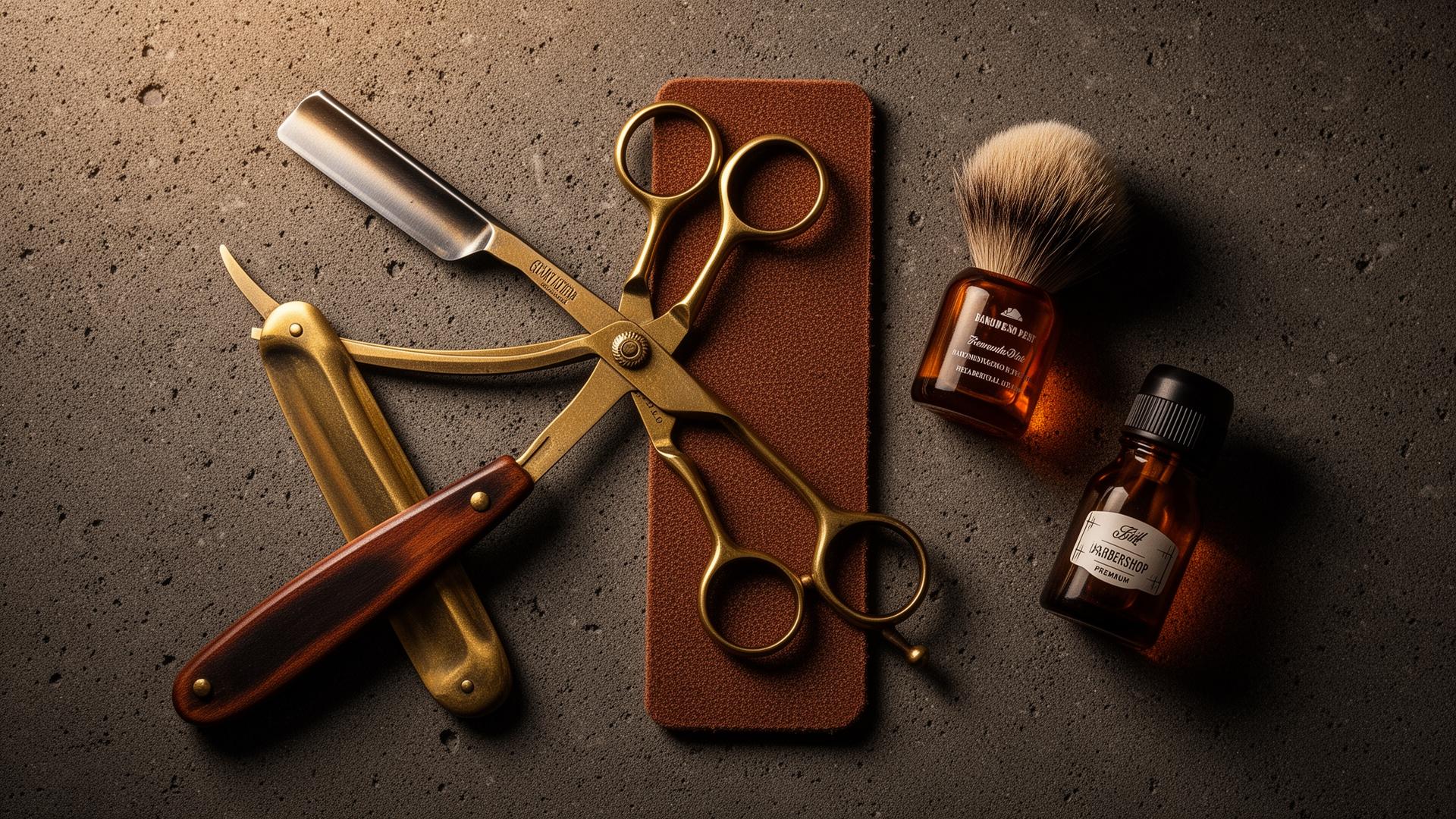 Barber tools laid out